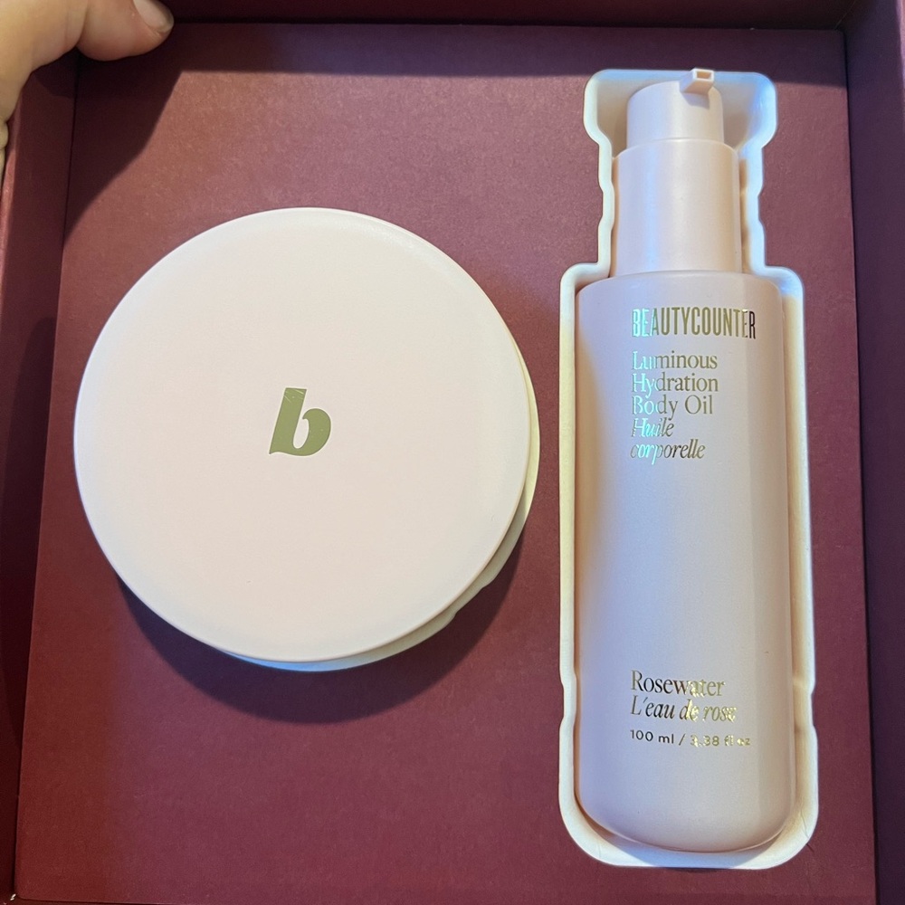 Beautycounter body oil/sugar scrub set